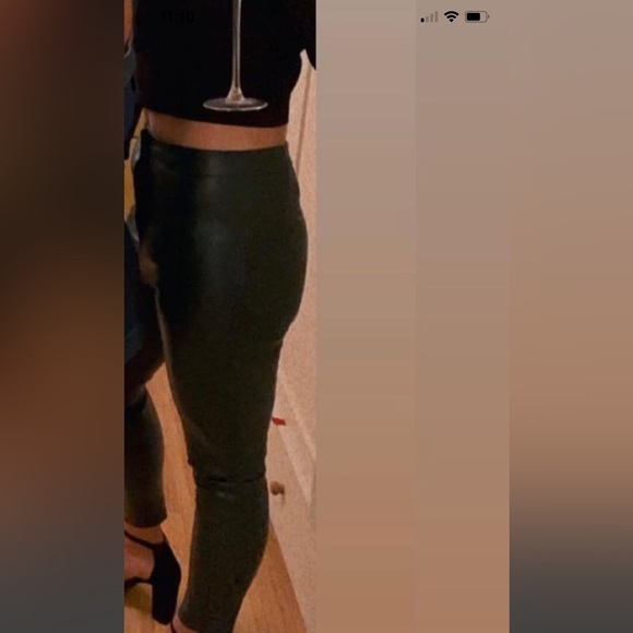 Green leather trousers - Picture 1 of 3